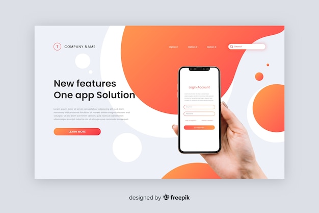 Features technology landing page