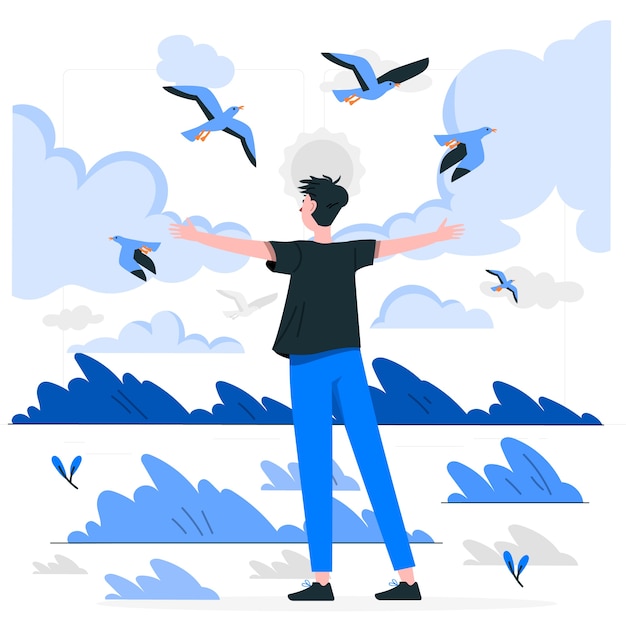 Free vector feeling free concept illustration