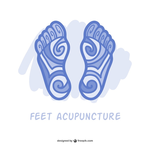 Free Vector feet acupuncture vector