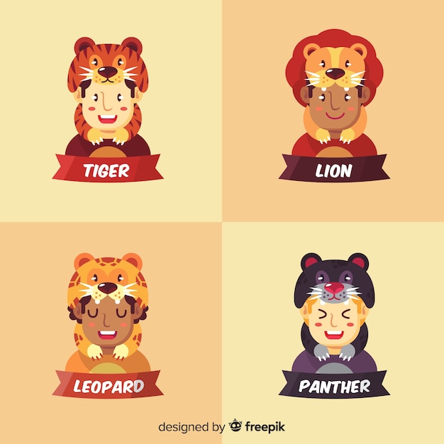 Free vector feline costume collection