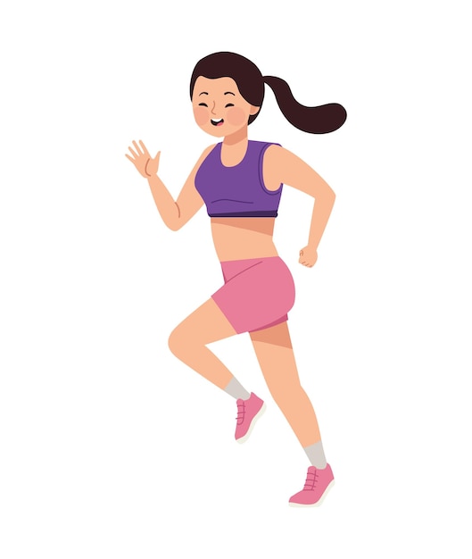 Free Vector female athlete running training character