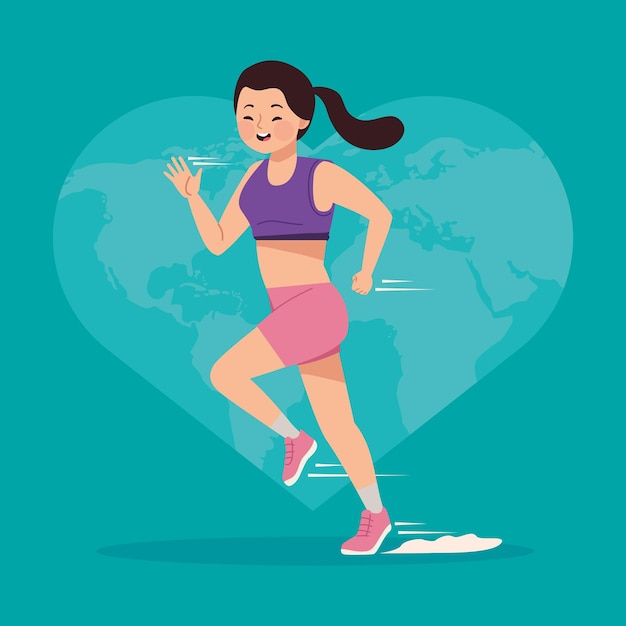 Free Vector female athlete running