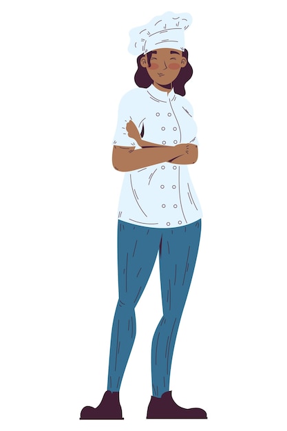 Free Vector female chef professional worker