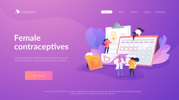 Female contraceptives landing page template