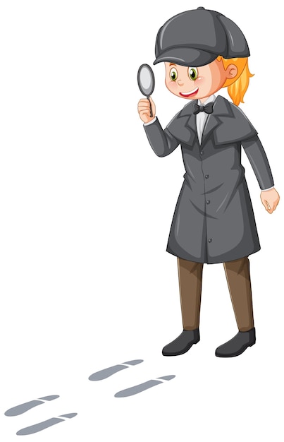 Female detective wearing brown overcoat and hat