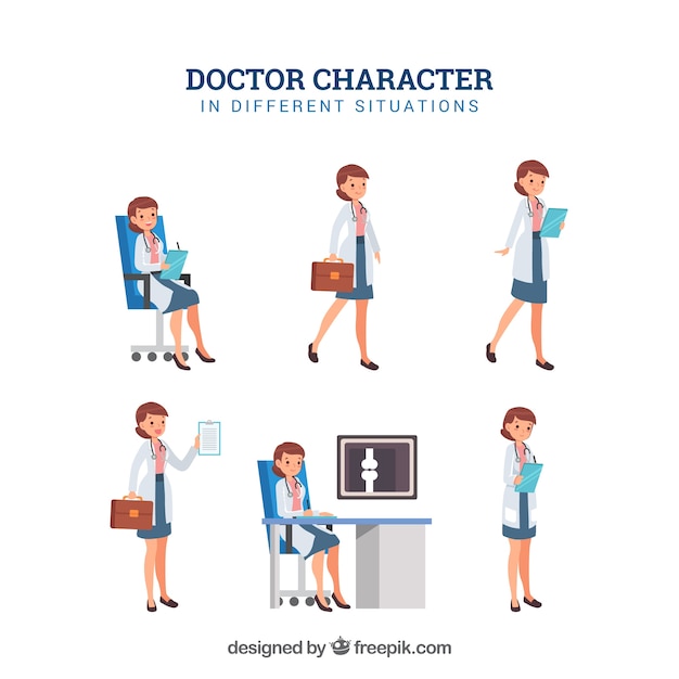 Female doctor character set