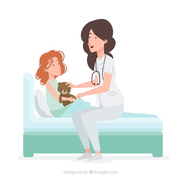 Female doctor taking care of patient