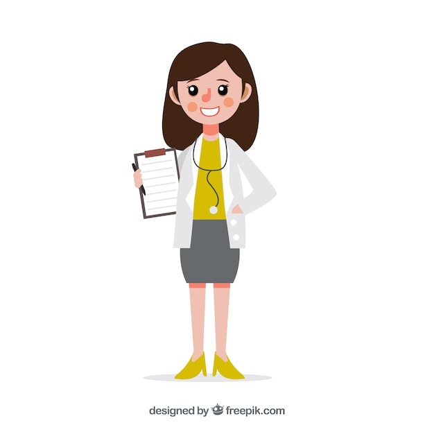 Female doctor with clipboard