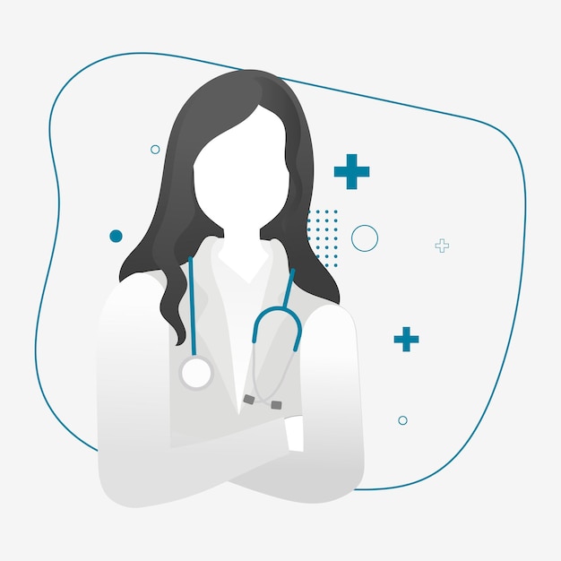 Free Vector female healthcare professional medical hero character vector