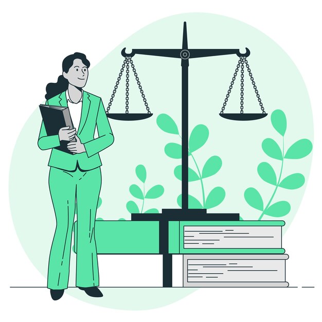 Female lawyer concept illustration