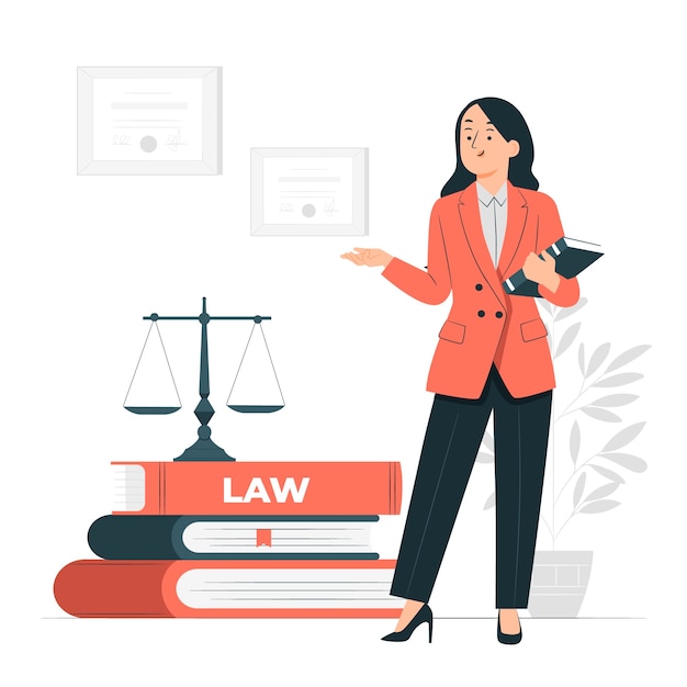 Female lawyer concept illustration