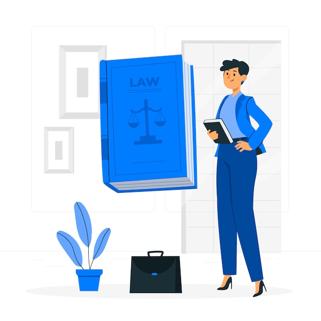 Free vector female lawyer concept illustration