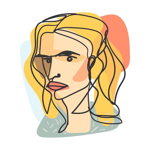 Free Vector female portrait in flat design art style