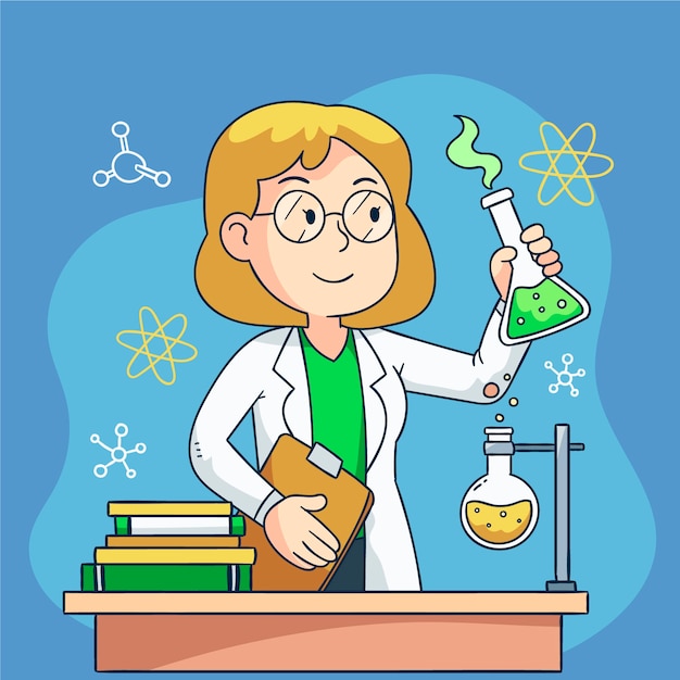 Female scientist concept for illustration