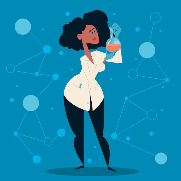 Free Vector female scientist