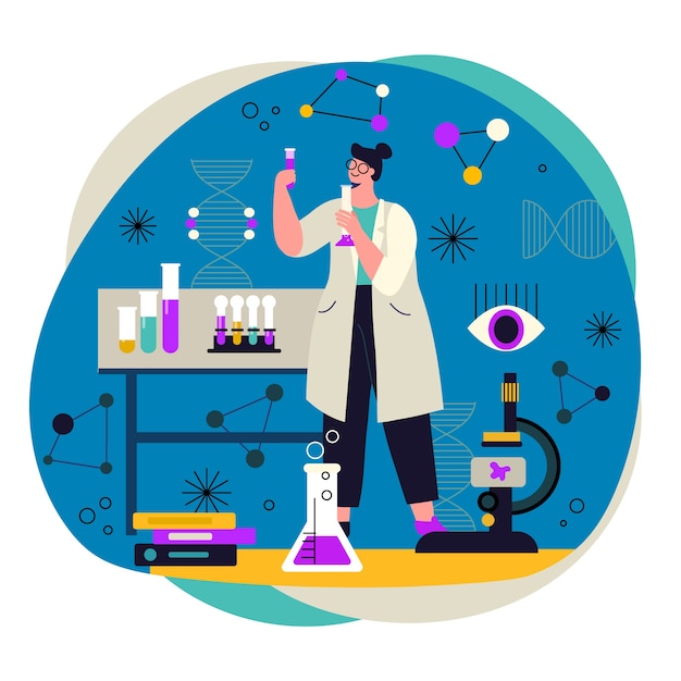 Free Vector female scientist