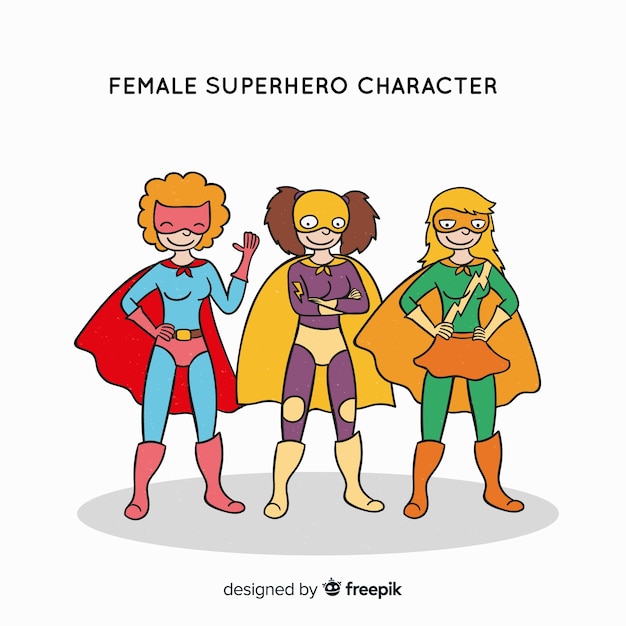 Free Vector female superhero character