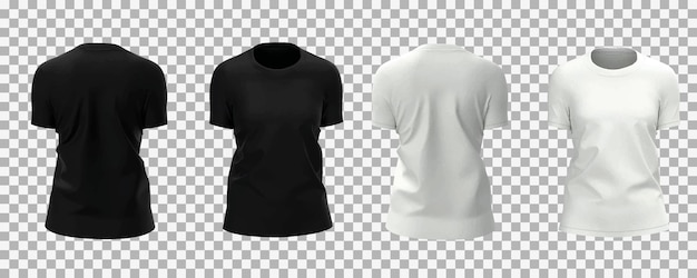 Free Vector female white and black t-shirt bundle