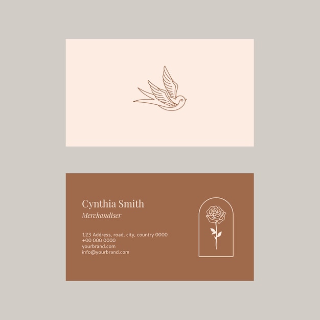 Feminine business card template set