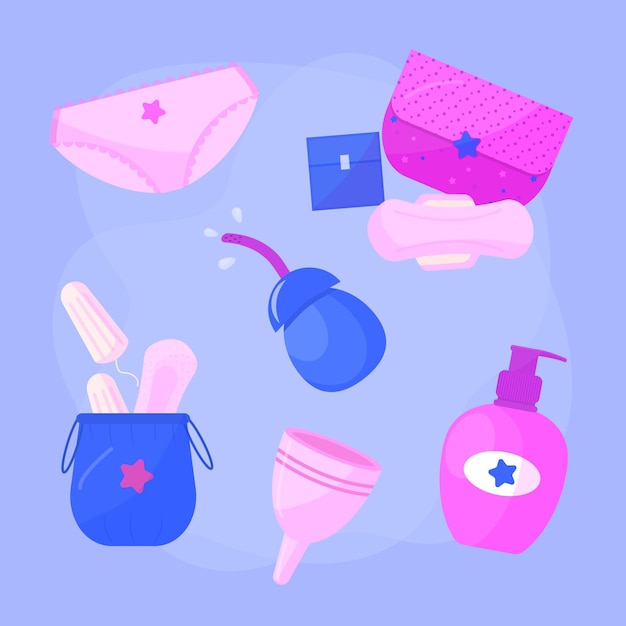 Free Vector feminine hygiene products collection