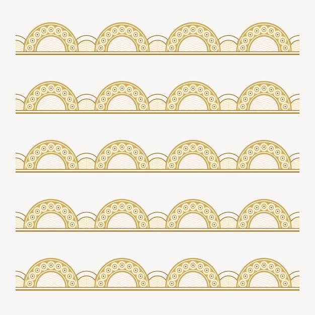 Free Vector feminine lace pattern brush, gold classic border vector, compatible with ai