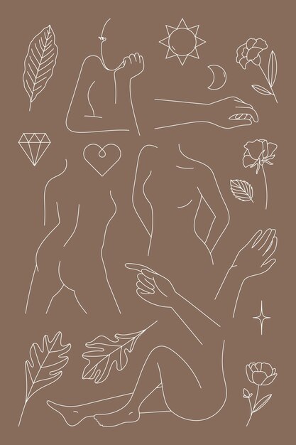 Feminine line art collection