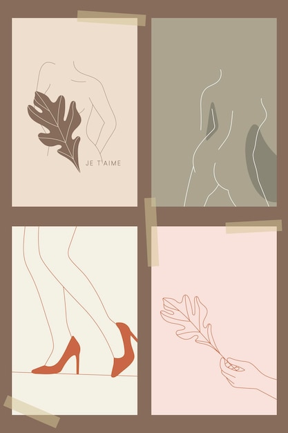 Feminine line art collection