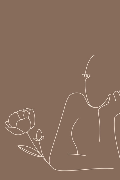 Free vector feminine line art