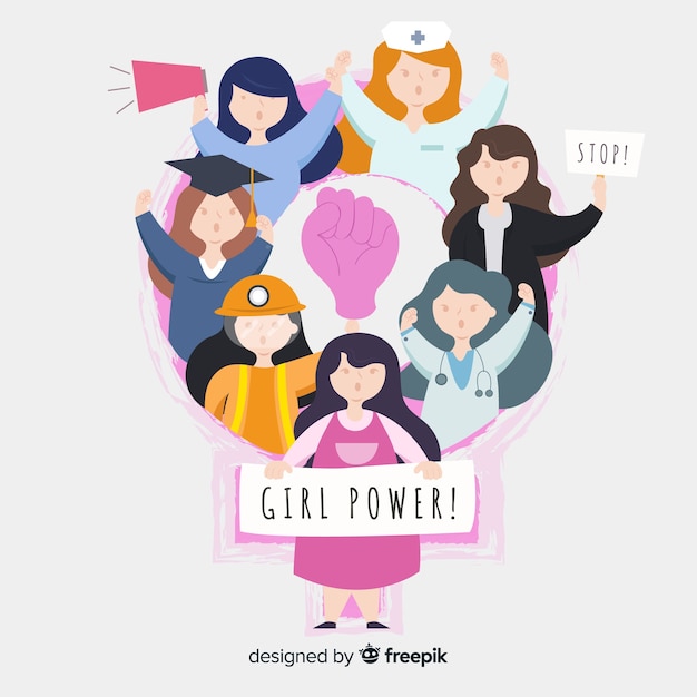 Free Vector feminism concept background