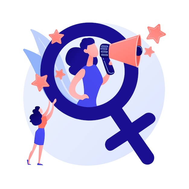 Free Vector feminism. protection of women rights. social and political movement. ideology, patriarchy, sex discrimination. gender equality. female activists. vector isolated concept metaphor illustration.