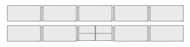 Fence mesh from wire metal grid with gate 3d