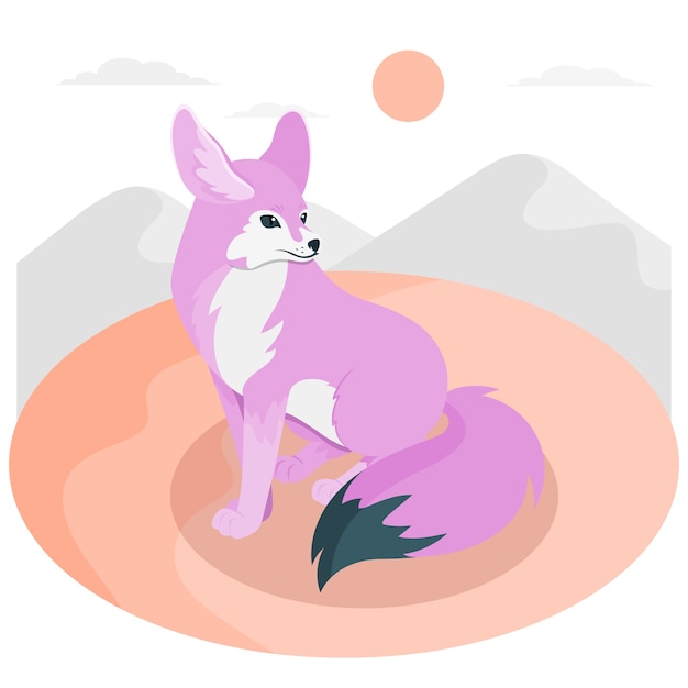 Free Vector fennec fox concept illustration