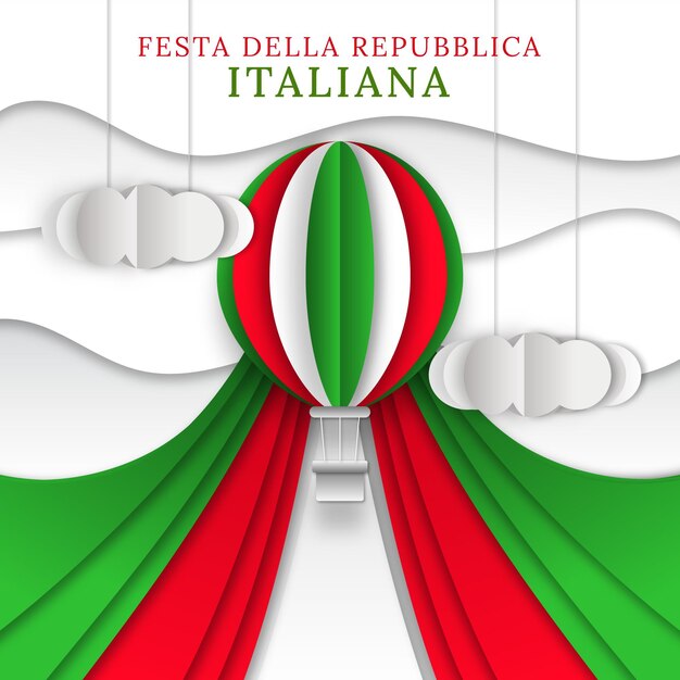 Festa della repubblica illustration in paper style