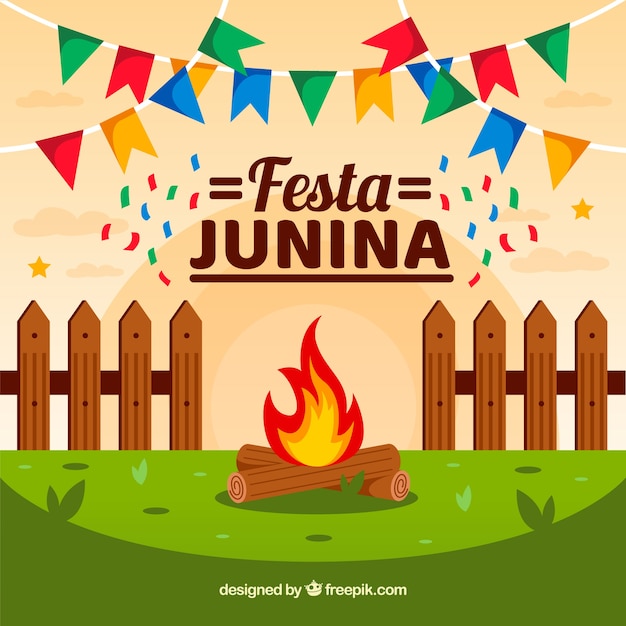 Festa junina background in flat style