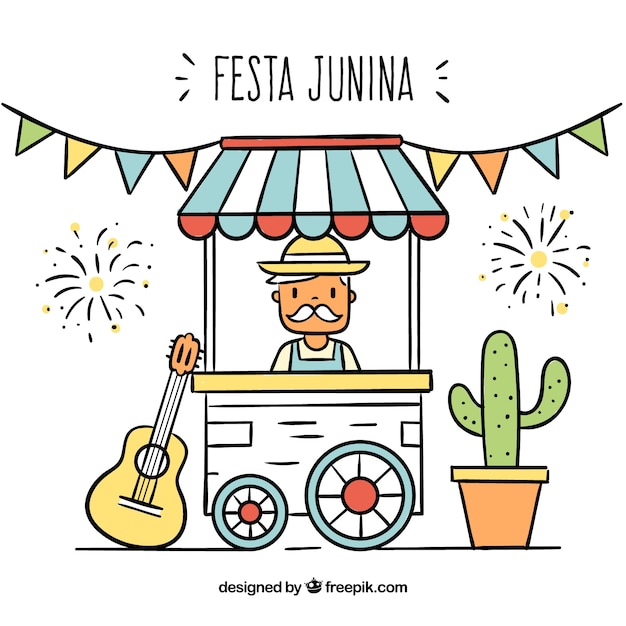 Festa junina background of man in a stand