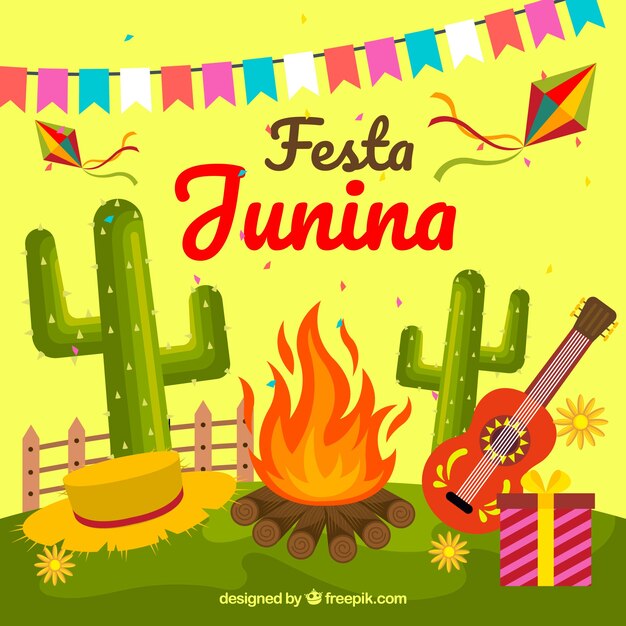 Festa junina background with traditional celebration