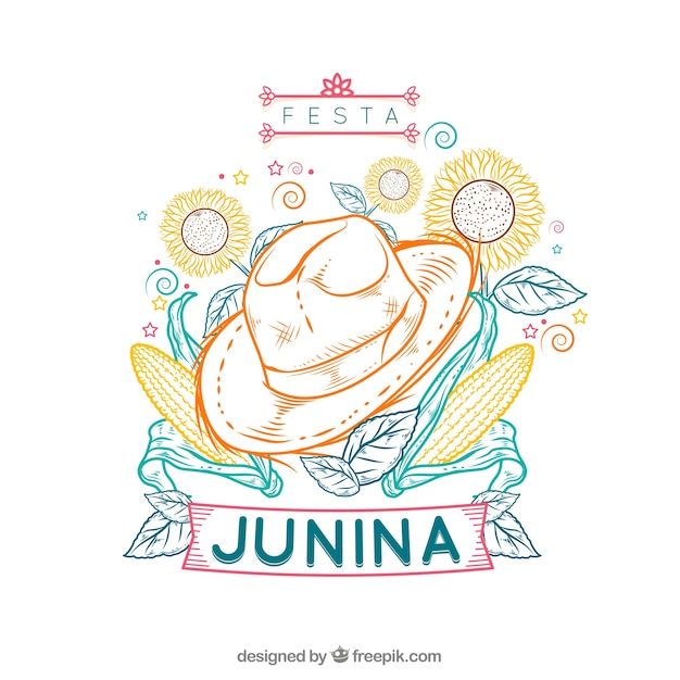 Festa junina background with traditional elements