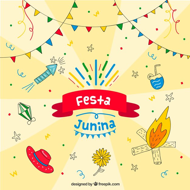 Festa junina background with traditional elements