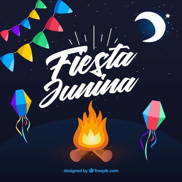 Festa junina background with traditional elements