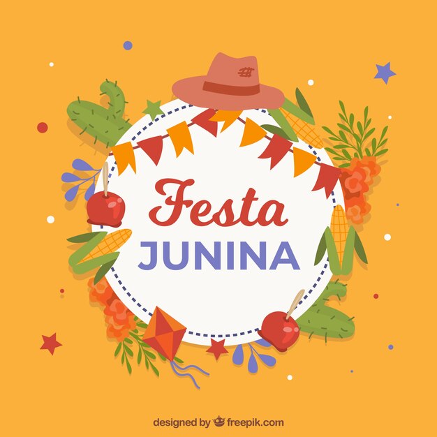 Festa junina background with traditional elements