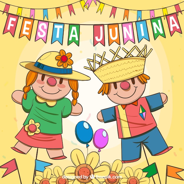 Festa junina background with traditional elements