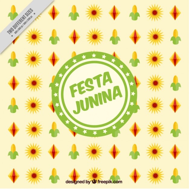 Free Vector festa junina background with typical elements