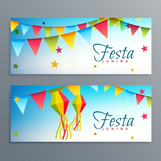 Free vector festa junina brazil festival banners