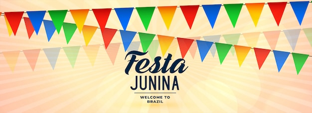 Festa junina carnival celebration banner design