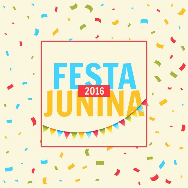 Festa junina celebration background with confetti