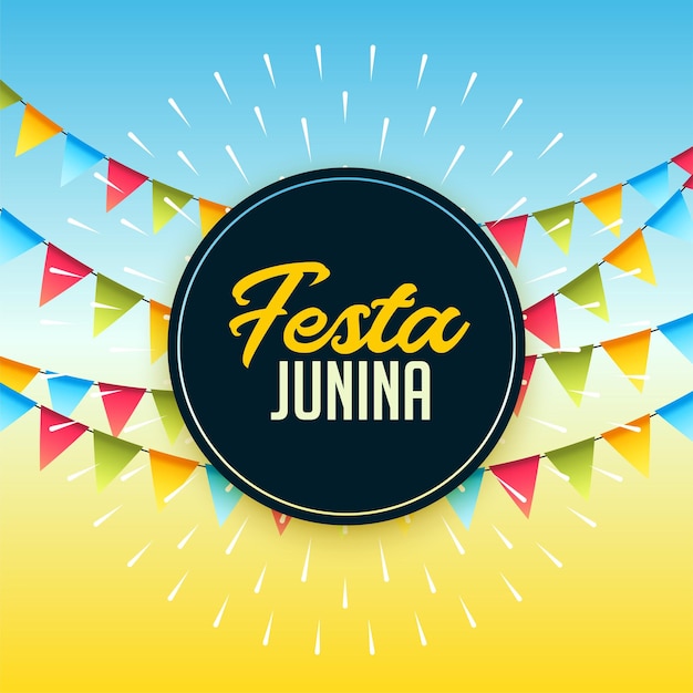 Festa junina celebration background with party flags