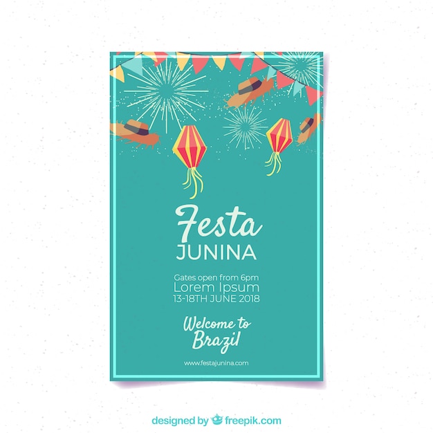 Free Vector festa junina cover template