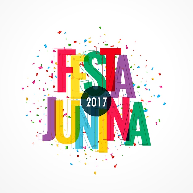 Free Vector festa junina design with colorful letters