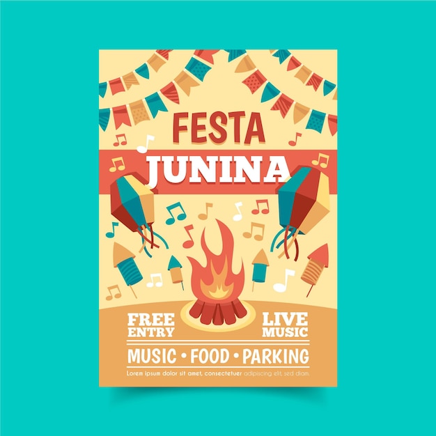 Free Vector festa junina event flyer