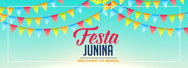 Free Vector festa junina flags decoration banner design